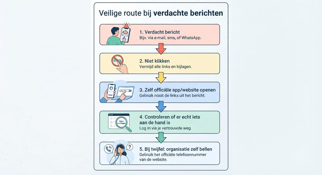 Stappen om een verdacht bericht veilig te controleren